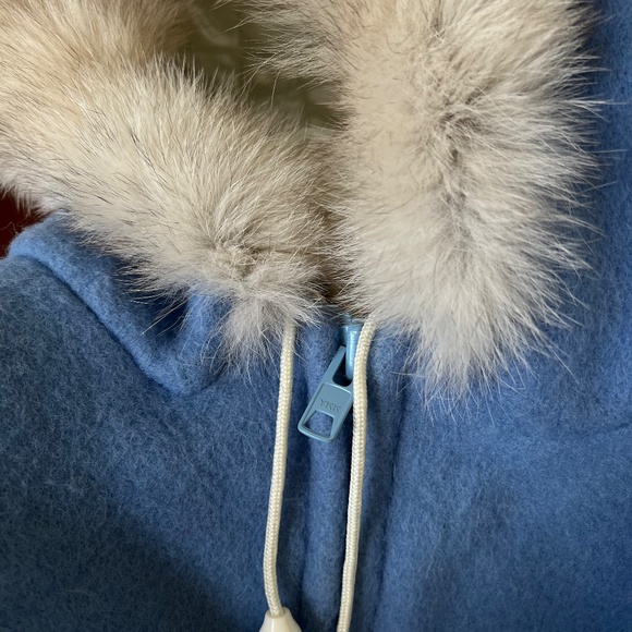 Made in Canada Women's Wool Coat with Inuit style embroidery designs. - Picture 12 of 12